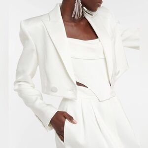 Alex Perry Parker Cropped Satin Crepe Blazer AUS10